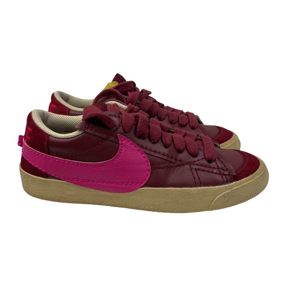 Nike Blazer Low 77 Jumbo Red Pink Prime Rattan Sneakers Gum Sole Womens Size 8.5